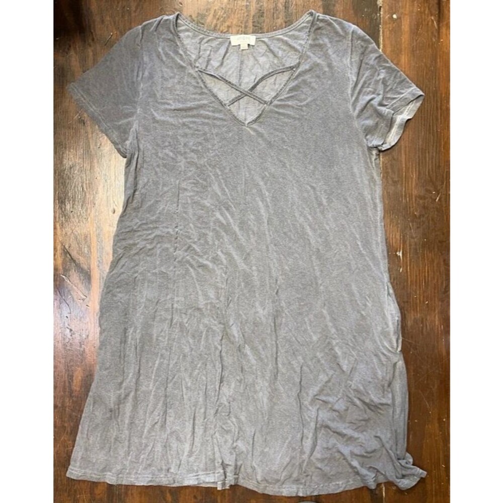 Umgee Gray Criss Cross Dress Size Large